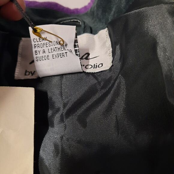 Linea by Louis Dell’Olio Womens Vintage Y2K Jacket Sz Small Green Leather Suede - Picture 10 of 11